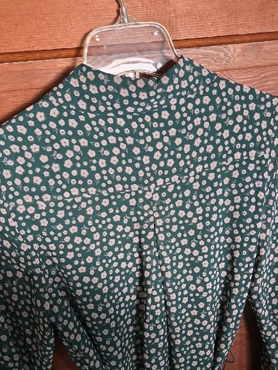 Boden Green Floral Long Sleeve Shirt Dress - Picture 5 of 6